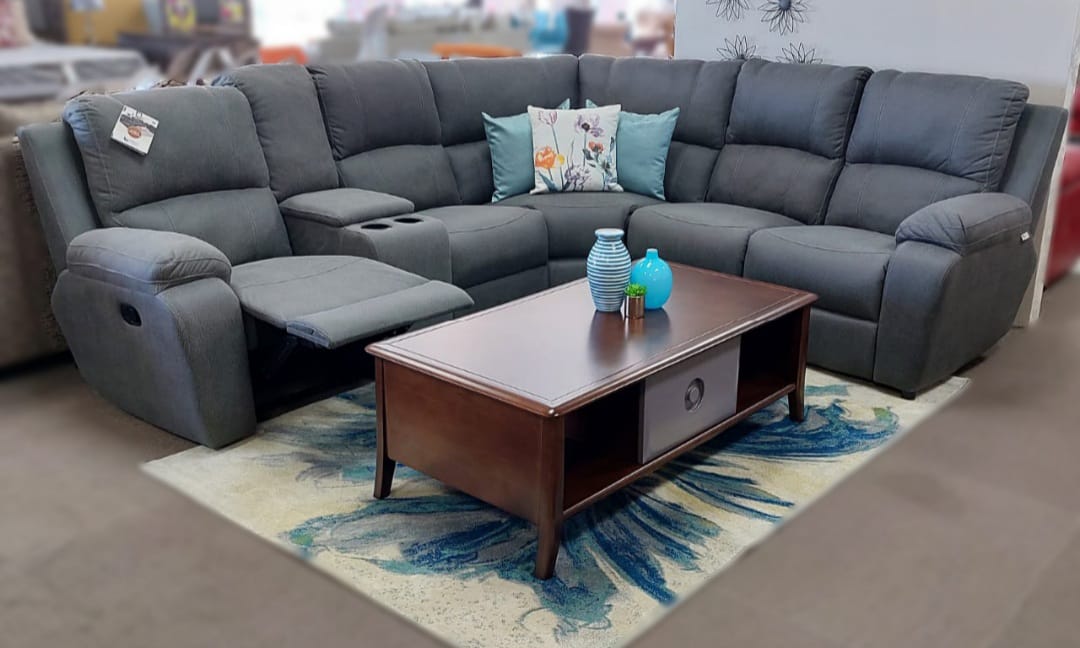 Grey corner lounge suite sale